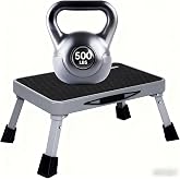 RV Step Stool Foldable 1-Step Ladder Sturdy Metal Stable Step Stool with a Non-Slip Platform Supports up to 500 lb with Non-Slip Rubber Feet, Easy to Carry