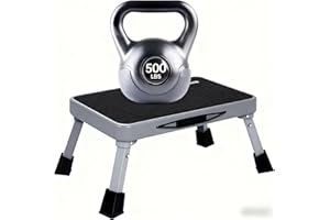 MIFAMI RV Step Stool Foldable 1-Step Ladder Sturdy Metal Stable Step Stool with a Non-Slip Platform Supports up to 500 lb with Non-Slip Rubber Feet, Easy to Carry