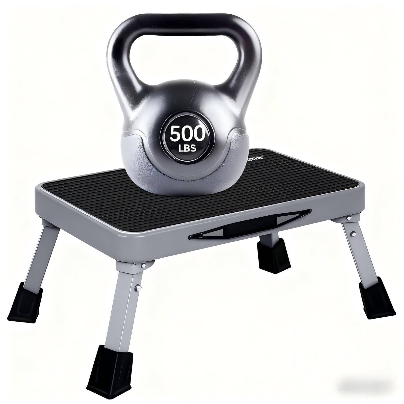 Photo 1 of RV Step Stool Foldable 1-Step Ladder Sturdy Metal Stable Step Stool with a Non-Slip Platform Supports up to 500 lb with Non-Slip Rubber Feet, Easy to Carry