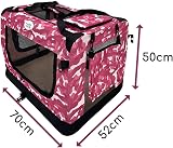 HugglePets Foldable Fabric Pet Crate Carrier Pink Camo Large 70x52cm view 7