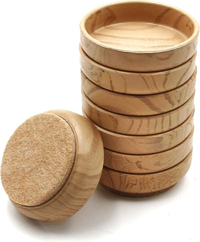 Lookka Felt Floor Cups 60mm Round Non Slip Floor Protectors for Chair Legs