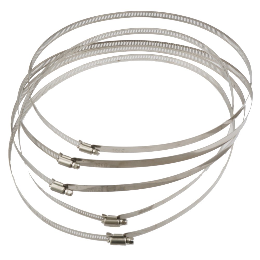 5 Pcs 11.8 inch/300mm Stainless Hoop Steel Hose Clips Duct Clamps Adjustable Worm Drive Hose Clamp for Inline Duct Fan Hydroponic Duct Hoop