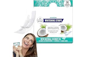 Eloura Whitening Strips Coconut Mint 14 Strips Non-Slip Gentle for Sensitive Teeth Convenient At-Home Use