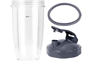 KUBYERTOS Replacement 24oz Cups for Blender【3 Size Options, 18oz, 24oz, 32oz】with Flip Top To Go Lid, Rubber Seals, Compatible with NutriBullet 600w and 900w Blender Accessory