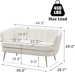 Anwick 59" Small Modern Chenille Loveseat