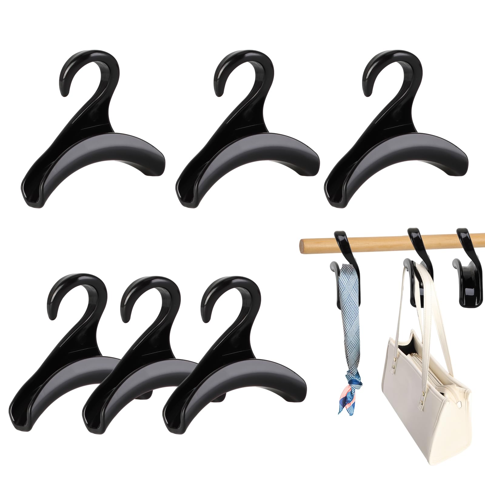 Photo 1 of Autroly Purse Hanger,Purse Hangers for Closet,Purse Hanger Closet,Purse Hangers,Bag Hanger,Backpack Hangers for Closet,Bag Hooks for Closet(Black, 6 Pcs)