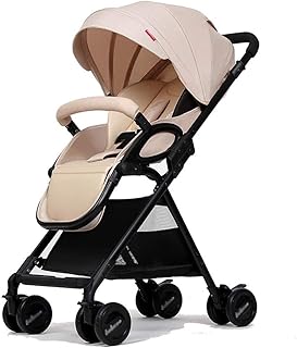 LMDC Hohe Landschaft Kinderwagen Griff Reversible Kinderwagen Leinenmaterial kann sitzen und ultraleichten tragbaren Kinderwagen Klapp Einfache und Bequeme Stoßdämpfer