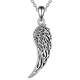 VONALA Angel Wing Necklace 925 Sterling Silver Guardian Angel Wing Pendant Necklace Wing Jewelry for Women Mother Christmas