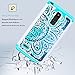 LG G Stylo Case, LG G Stylus Case, Heng Tech (TM) [Shock Absorption] Studded Rhinestone Bling Hybrid Dual Layer Armor Defender Protective Case Cover for LG G Stylo (White / Teal)