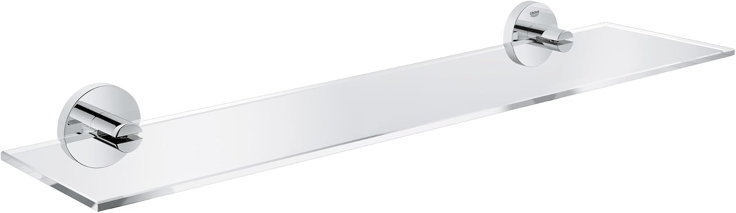 GROHE Essentials New Glass Shelf Chrome 40799001, Silver, 53cm