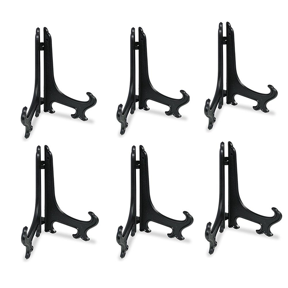 Tincogo Black Plastic Easels Plate Display Stands Picture Frame Stand Holder