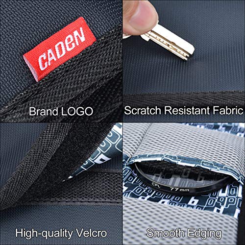 Filter Case, CADeN 6 Pocket Camera Lens Filter Pouch Bag for 25mm-86mm Filters Waterproof