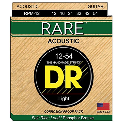 DR Strings Acoustic Guitar Strings, Black Beauties Black Coated, 12