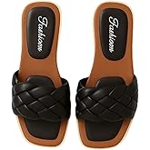 Women’s Braided Slide Sandals – Comfortable Flat Summer Shoes for Casual, Beach & Everyday Wear – Size 40