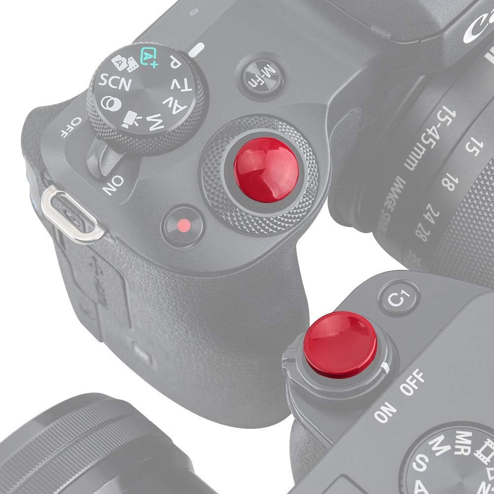 Non-screwed Type Soft Release Button for Panasonic GH7 LX100II LX100 ZS200 ZS100 ZS70 ZS60 ZS50, Son. A7M5, ZV-E10II, A6700 Camera with Flat Shutter Button (Convex & Concave Dark Red Kit)
