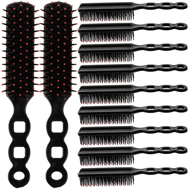 POPETPOP 24 Pack Hair Brushes Bulk - Black Detangling Hairbrush Multipack for Women Men - Lightweight Styling Comb Set for Professional Salon, Hotel Amenities, Travel Kits & Charity Donations