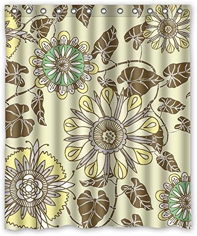Monadicase Width X Height / 60 X 72 Inches / W H 150 By 180 Cm Flower Bathroom Curtains Polyester Fabric Ornament And Gift To Husband Gf Boys Birthday Valentine. Dries Quickly