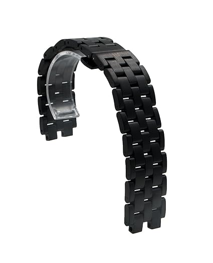 @ccessory Edelstahl Kette Uhrenarmband Armband mit Butterflyschließe Für Pebble Steel schwarz