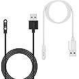RuenTech 2-Pack Charger Compatible with Fitpolo ID205L IDW15 IDW13 IDW208P ID207 VeryFit Smart Watch, Replacement Charging Cable for Fitpolo Smart Watch Charger (Black&White)
