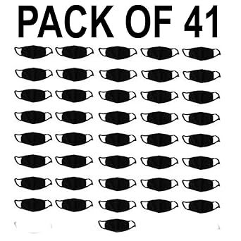 Bersache Cn95-1 Black Mouth Nose Cover Mask(pack of 41)