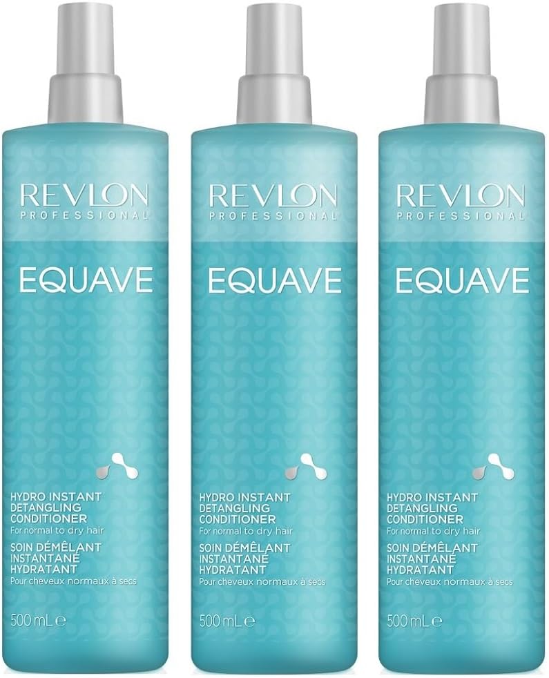Revlon Equave Hydro Detangling Conditioner 3 x 500ml Leave-In Spray