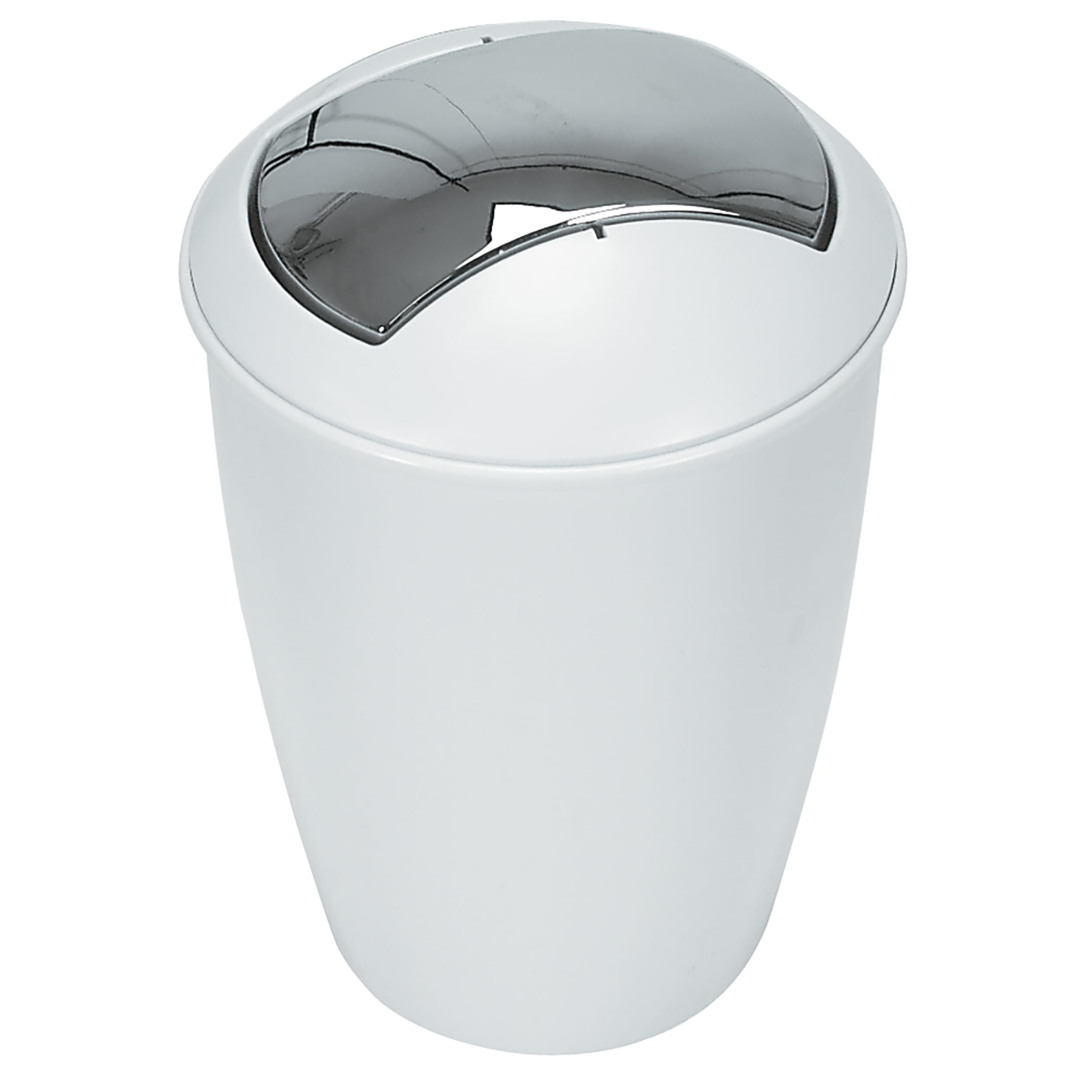Spirella Atlanta Waste Bin HIPS White Chrome Height 30 cm x Width 20 cm