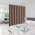 NICETOWN Sound Insulation Wall Dividers for Rooms, Room Divider Curtain Screen Partition, Thermal Blackout Patio Door Curtain Panel, Sliding Door Insulated Curtain, Cappuccino, 8.3ft Wide x 12ft Long