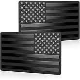 Metal Embossed American Flag Emblem Decal Stickers, 1 Pair Matte Black 5