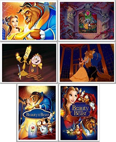 S8keMedia Beauty and the Beast Set of 6 Jumbo Fridge Magnet 90mm x 60mm