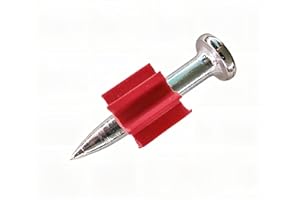 FVSCM 1" Powder Actuated Fasteners,.300 Head Diameter Drive Pins with red flute, P100, 100pcs/pack