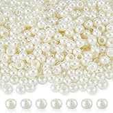 DICOSMETIC 500Pcs Acrylic Pearl Beads Imitation Pearl European Beads 8x6mm Large Hole Acrylic Pearls for Bracelets Necklaces Jewelry Bag Chain Making, Hole: 4mm