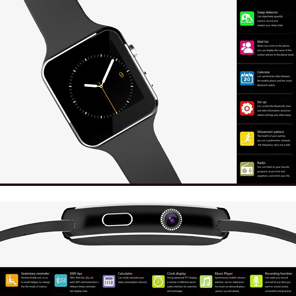 Piebo Smart Watch Gel de sílice 2018 X6 BT3.0 gsm SIM del ...