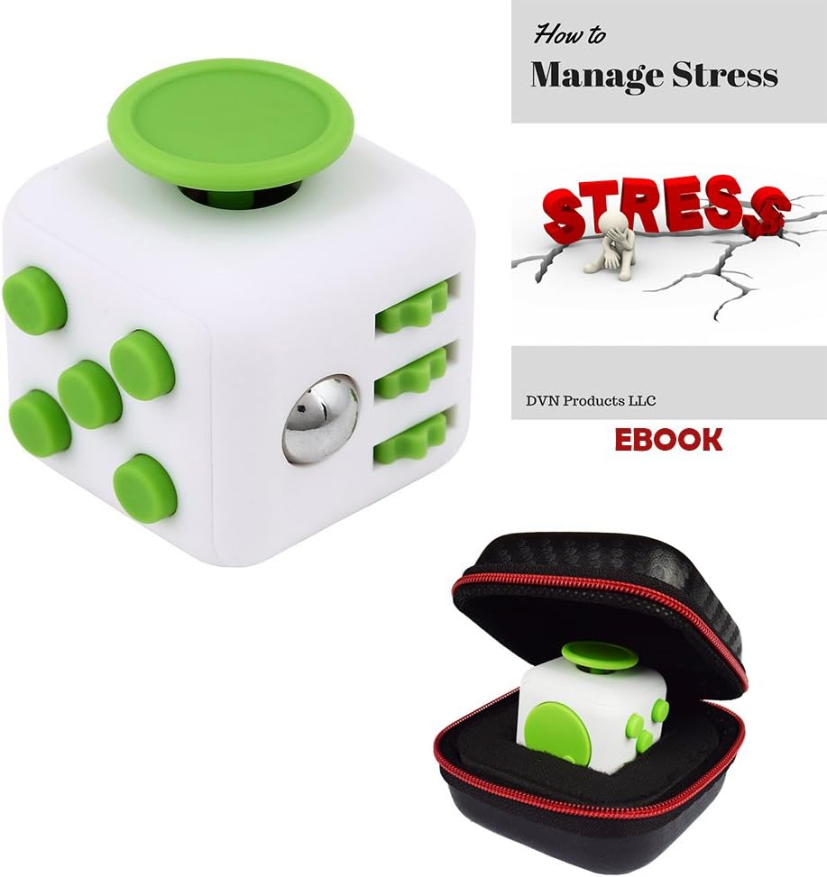 Fidget Cube Toy for Children and Adults: Stress and Anxiety Relief Reducer, Perfect Gift for Autism, Anger, ADD, ADHD & PTSD with BONUS Zipper Case