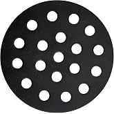 Round Cast Iron Bottom Fire Grate for Big Green Egg, BBQ High Heat Charcoal Plate for S/Mini/Medium, Grill Charcoal Replacement Parts Green Egg Accessories-6.5in
