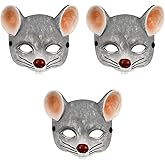 PRETYZOOM 3pcs Rat Mask Animal Cosplay Face Cover Halloween Party Supply Mask