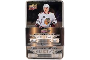 2023/24 Upper Deck Series 2 Hockey Tin 8 Packs per Tin + 1 Exclusive Dazzlers 3-Card Bonus Pack, 12 Cards per Pack