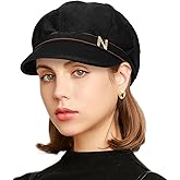 Juiterchy Women Retro Classic Visor Newsboy Cabbie Cap Beret Hats with Flower Buckle for Woman Ladies