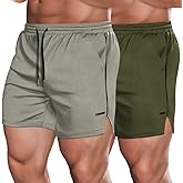 COOFANDY Men's 2 Pack Gym Workout Shorts Quick Dry Athletic Shorts 5 Inch Lightweight Sports Running Shorts with Pockets