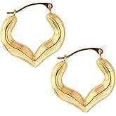 Floreo 10k Yellow Gold 17mm Half Heart Hoop Earrings