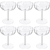 Ciaell 12PCS Plastic Martini Glasses - 10 Oz Elegant Disposable Cocktail Glasses for Champagne Wine Wedding Party Anniversary Bar
