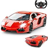 RASTAR RC Car 1:14 Lamborghini Aventador LP700-4 Remote Control Car for Boys 8-12, Working Lights - Orange 2.4GHz RC Lamborghini Toy Car