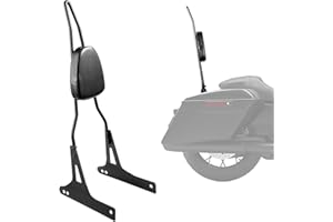 VEVOR Motorcycle Backrest Sissy Bar, Compatible With Harley-Davidson Dyna Street Glide Road Glide Road King, 29 inch Height D