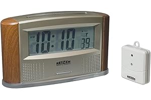 Reizen Atomic Talking Clock with Indoor-Outdoor Thermometer