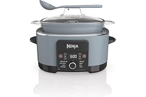 Ninja MC1001 Foodi PossibleCooker PRO 8.5 Quart Multi-Cooker, with 8-in-1 Slow Cooker, Dutch Oven, Steamer, Glass Lid Integrated Spoon, Nonstick, Oven Safe Pot to 500°F, Sea Salt Gray