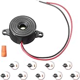 DAOKAI 10Pcs Electronic Buzzer DC 3-24V Piezo Buzzer Alarm with Wire Leads High Decibels Active Sounder Continuous Sound Beep