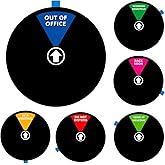 Office Door Sign,Do Not Disturb/Come in Welcome/Out of Office/in a Meeting/Back Soon/Working Remotely Sign, Privacy Door Indicator That Lets Others Know Whether You're Available Or Not (6inch,Black)