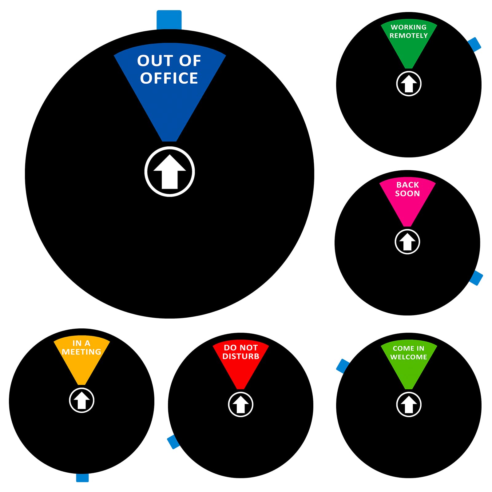 Privacy Door Sign, Do Not Disturb/Come in Welcome/Out of Office/in a Meeting/Back Soon/Working Remotely Sign, That Lets Others Know Whether You're Available Or Not For Office (6inch,Black)