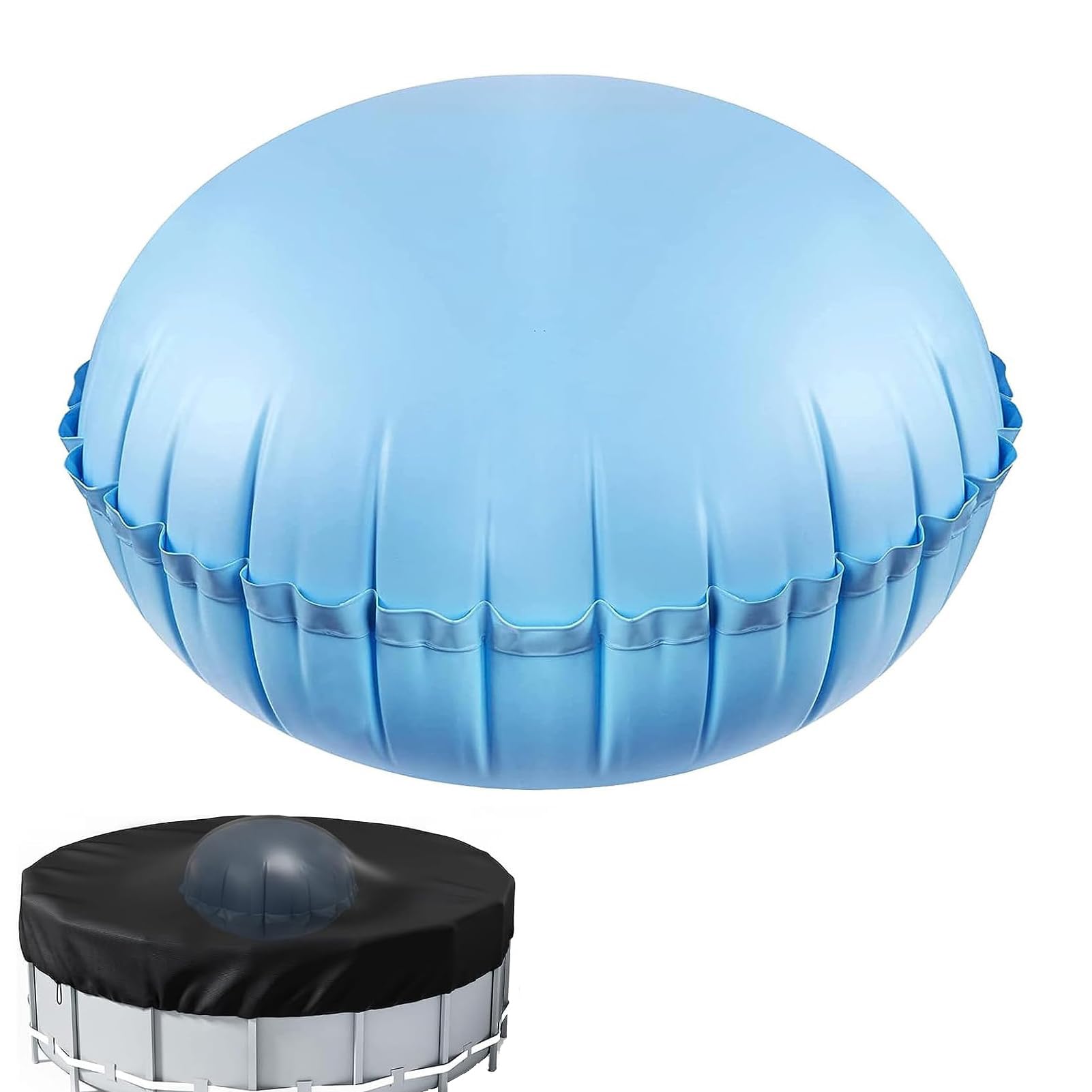 4ft x 4ft Winter Pool Cushion, Winterizing Pool Pillow with Ropes, Pool Pillows for Above Ground Pools, Ice Equalizer Air Pillow for Winter Pool Covers