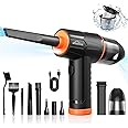 WHATOOK 2-in-1 Computer Vacuum Cleaner：Compressed Air Duster Blower，100000 RPM & 10 Kpa Cordless Car Hoover, Portable Handheld Keyboard Cleaner Kit for PC Computer Desk Dust Cleaning