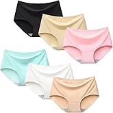 Charmi Teen Girls Seamless Underwear No Show Panties Full Coverage Pack of 6